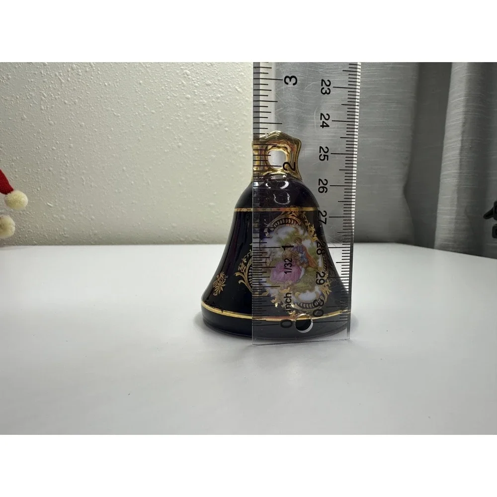 Limoges Castel Porcelain Bell  Cobalt Blue Glaze 24 K Gold Gilded accents